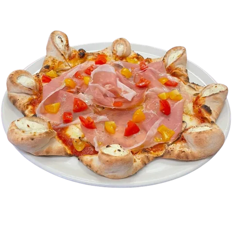 Pizza a forma di stella del menù STAR